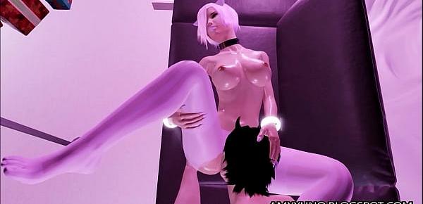  Emo Kitty Gets Her Feet Used And Cummed On In 3D Adult Dating Game